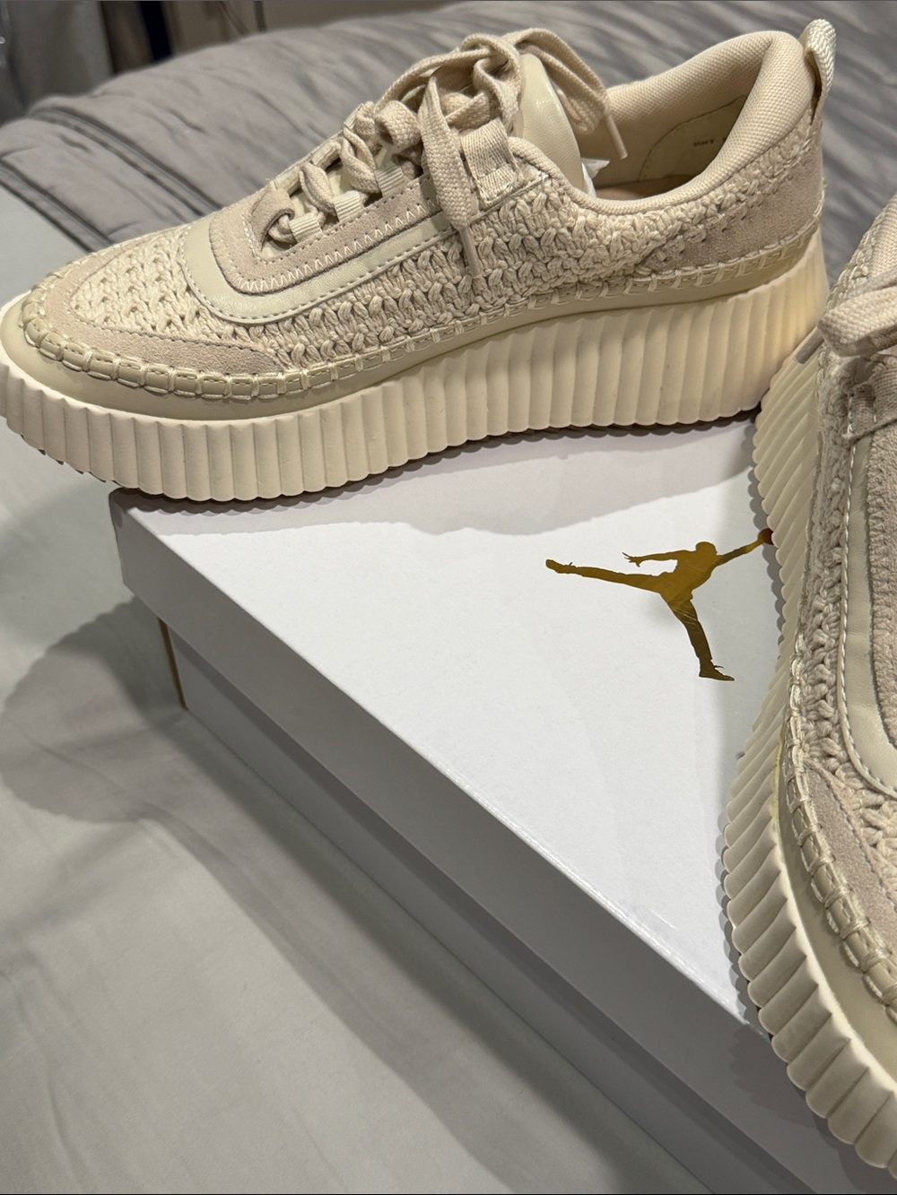 Dolce Vita Cream Woven Platform Sneakers - Picture 3 of 5